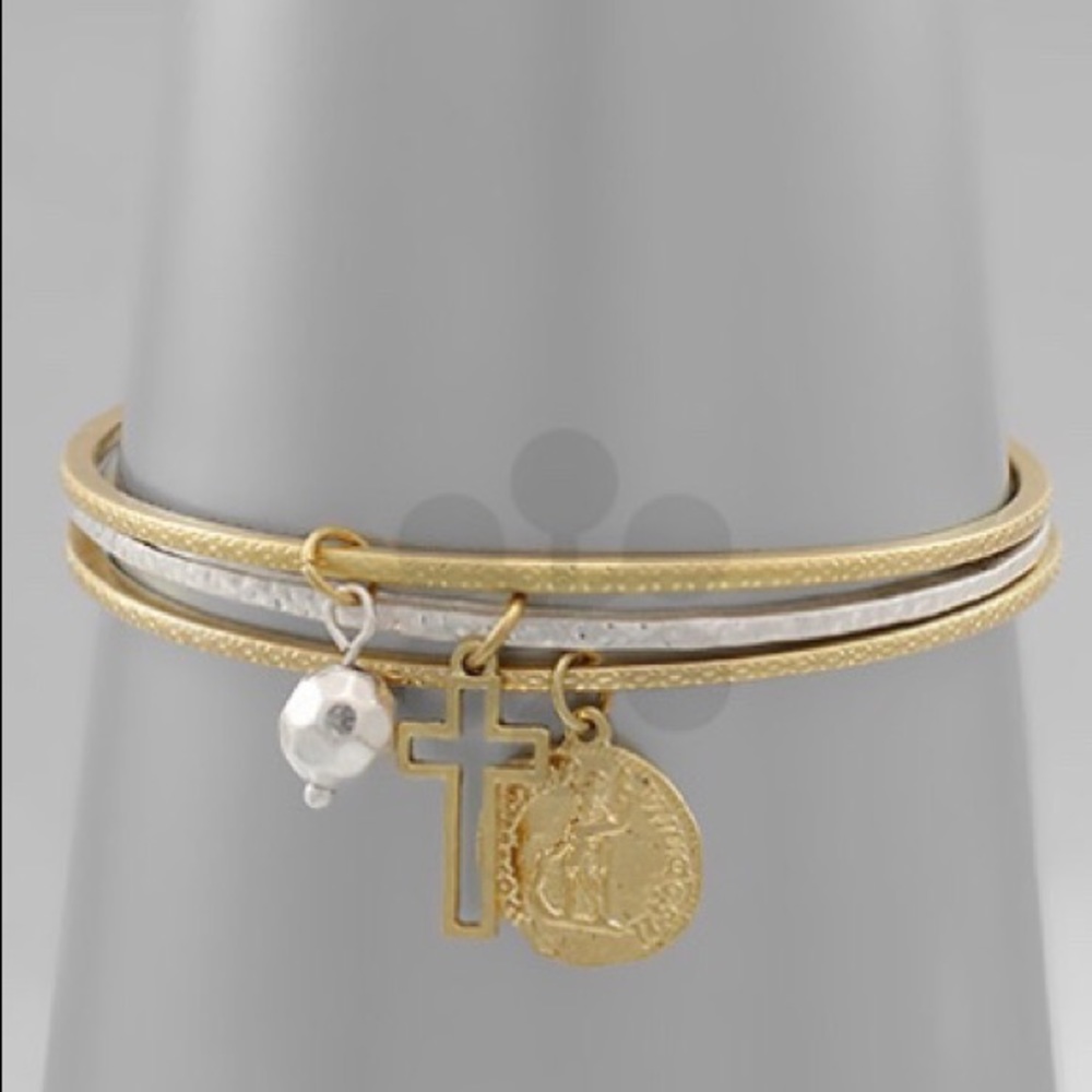 Hammered Charms Bangles